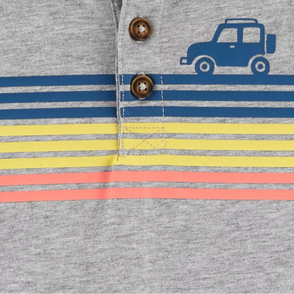Carter's Henley Striped Car Sleeveless Romper | 12 M